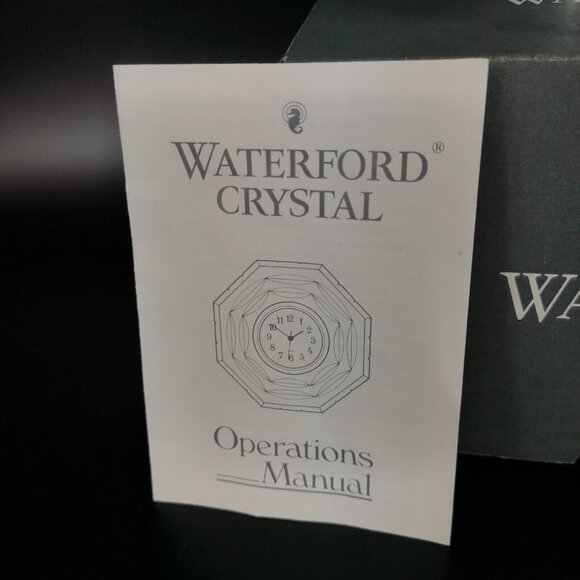 WATERFORD  Ireland Crystal Grandfather Gold Faced Clock Signed Needs Battery - Picture 10 of 15